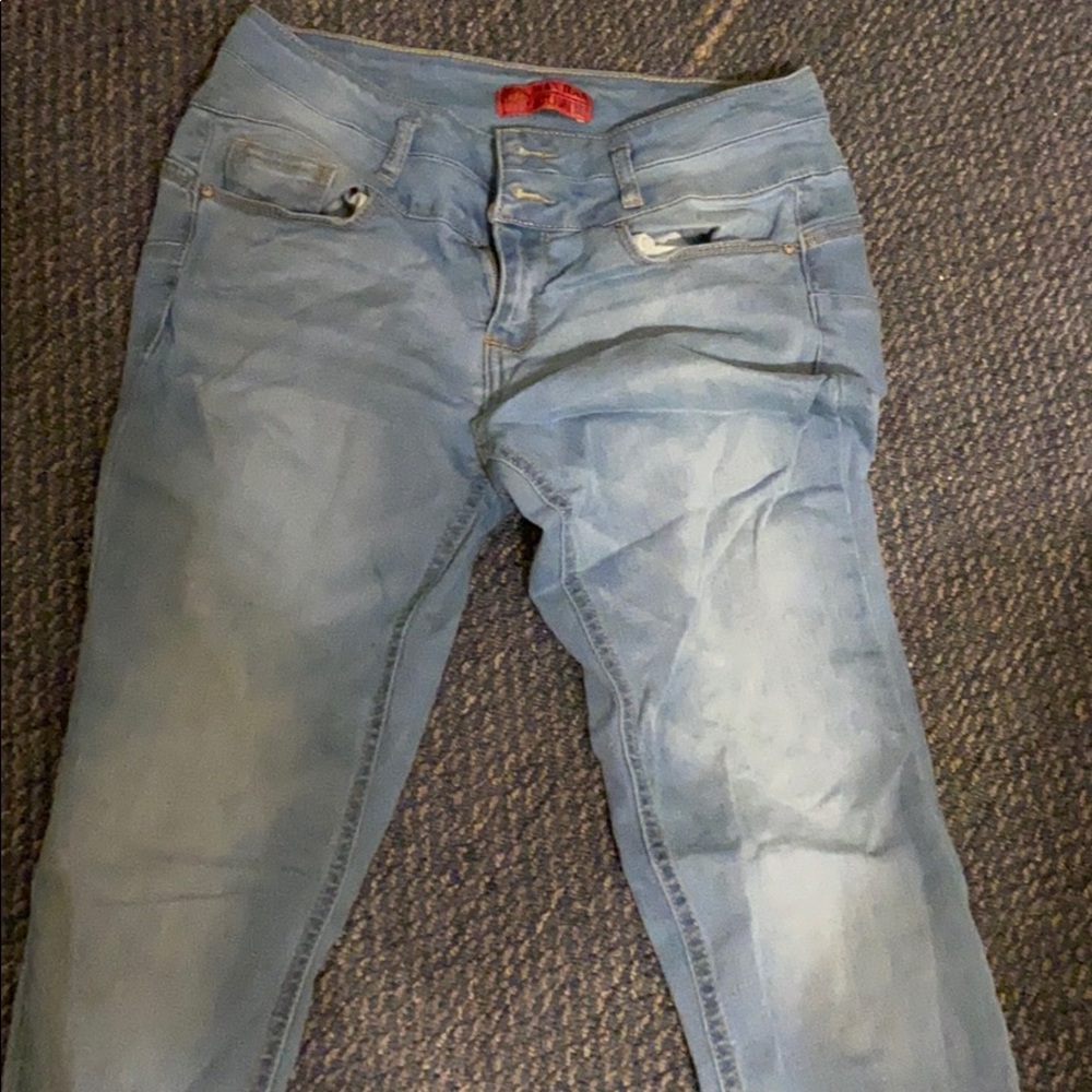 skinny high waisted jeans , light color